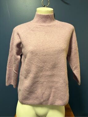 NWT Zara Fuzzy Mock Neck Pullover Sweater Lilac Purple - Women’s XL